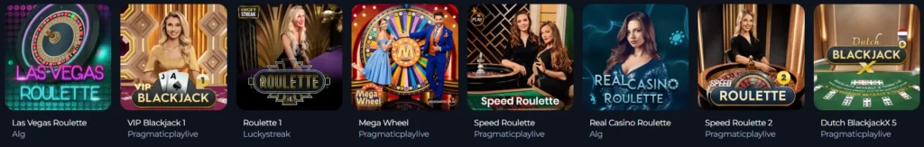 Παιχνίδια στο Winorio ζωντανό καζίνο